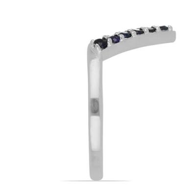 BUY STERLING SILVER REAL BLUE SAPPHIRE GEMSTONE STYLISH RING 